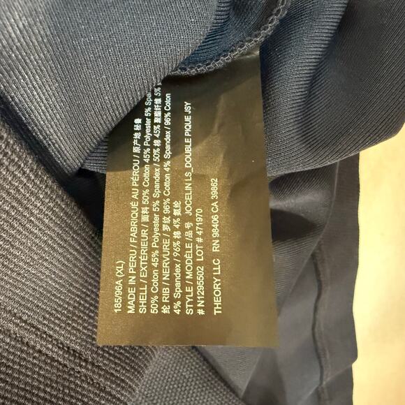 Theory Jocelin LS Double Piqué Crewneck Top Baltic Navy Men’s XL New With Tags - Picture 8 of 10